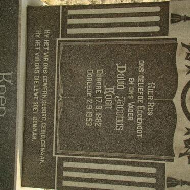 KOEN David Jacobus 1882-1953