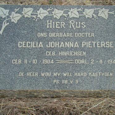 PIETERSE Cecilia Johanna nee HINRICHSEN 1904-1946