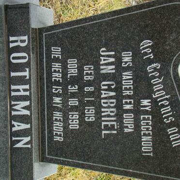 ROTHMAN Jan Gabriel 1919-1990