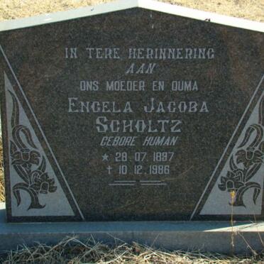 SCHOLTZ Engela Jacoba nee HUMAN 1897-1986