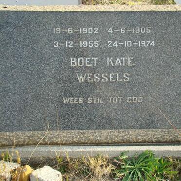 WESSELS Boet 1902-1955 &amp; Kate 1905-1974