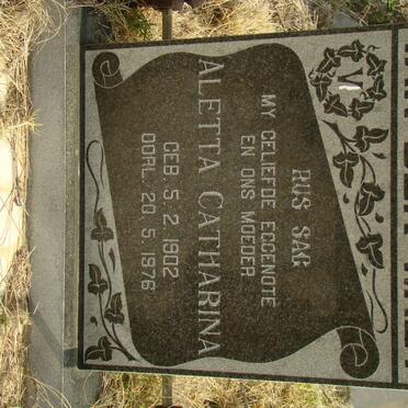 WALT Aletta Catharina, van der 1902-1976