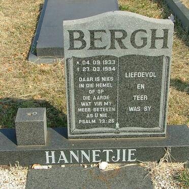 BERGH Hannetjie 1933-1994