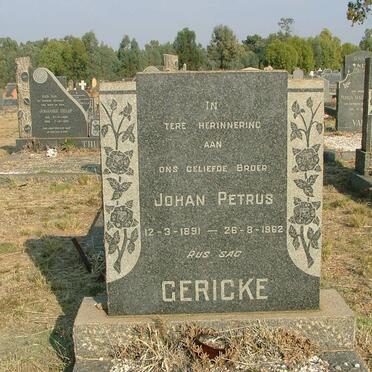 GERICKE Johan Petrus 1891-1962