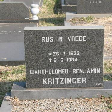 KRITZINGER Bartholomeu Benjamin 1922-1984