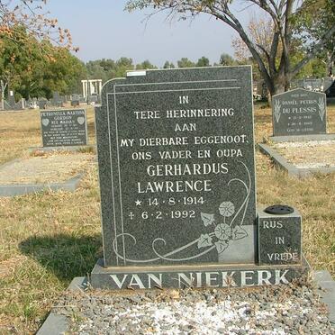 NIEKERK Gerhardus Lawrence, van 1914-1992