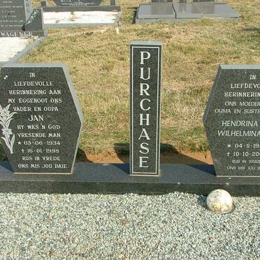 PURCHASE Jan 1934-1998 &amp; Hendrina Wilhelmina 1936-2004