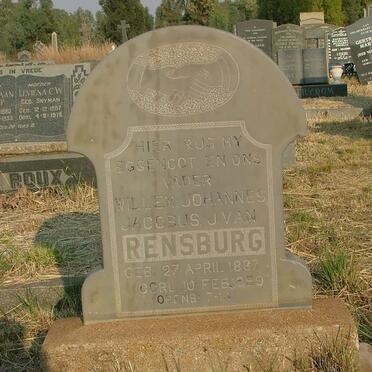 RENSBURG Willem Johannes Jacobus J., van 1887-1959