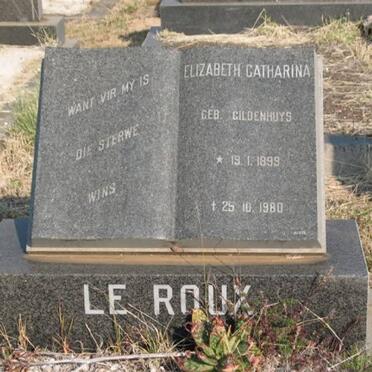 ROUX Elizabeth Catharina, le nee GILDENHUYS 1899-1980