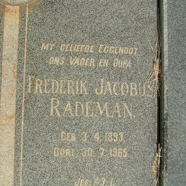 RADEMAN Frederik Jacobus 1893-1965