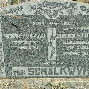 SCHALKWYK A.P., van 1879-1954 &amp; H.P.C. BADENHORST 1882-1950
