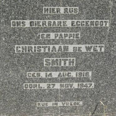 SMITH Christiaan de Wet 1916-1947