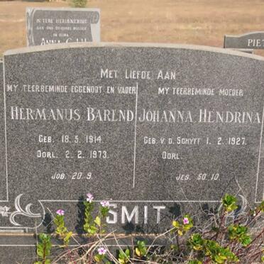 SMIT Hermanus Barend 1914-1973 &amp; Johanna Hendrina V.D. SCHYFF 1927-