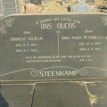 STEENKAMP Cornelis Wilhelm 1893-1965 &amp; Anna Maria Petronella DE WET 1899-1963