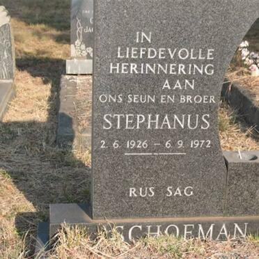 SCHOEMAN Stephanus 1926-1972