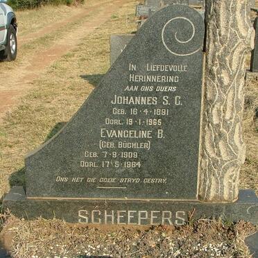 SCHEEPERS Johannes S.C. 1891-1965 &amp; Evangeline B. BUCHLER 1909-1964