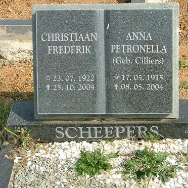 SCHEEPERS Christiaan Frederik 1922-2004 &amp; Anna Petronella CILLIERS 1915-2004