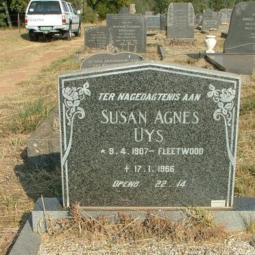 UYS Susan Agnes nee FLEETWOOD 1907-1966