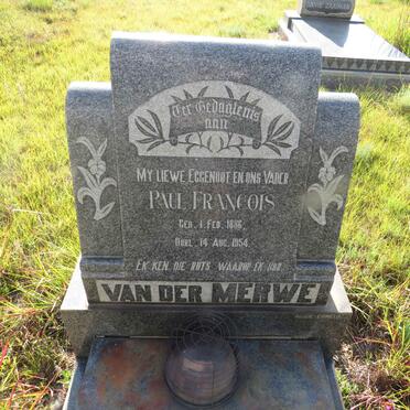 MERWE Paul Francois, van der 1886-1954