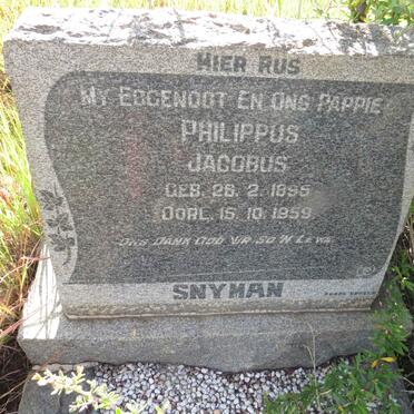 SNYMAN Philippus Jacobus 1895-1959