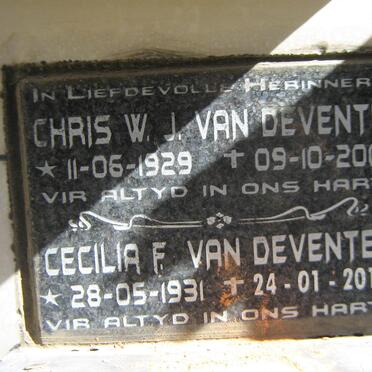 DEVENTER Chris W.J., van 1929-2007 &amp; Cecilia F. 1931-2017