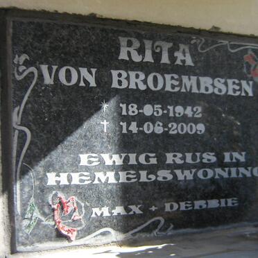 BROEMBSEN Rita, von 1942-2009