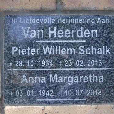 HEERDEN Pieter Willem Schalk, van 1934-2013 &amp; Anna Margaretha 1942-2018