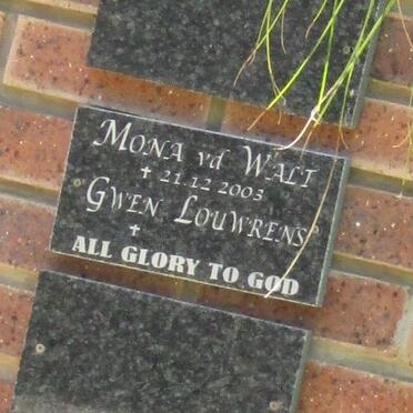 WALT Mona, van der  -2003 ::  LOUWRENS Gwen