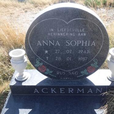 ACKERMAN Anna Sophia 1942-1987