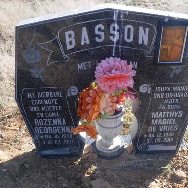 BASSON Matthys Magiel de Vries 1942-2014 &amp; Rozenna Georgenna 1948-1997