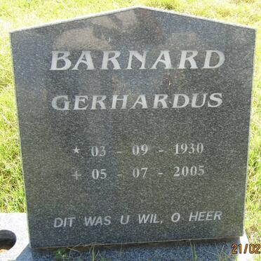 BARNARD Gerhardus 1930-2005