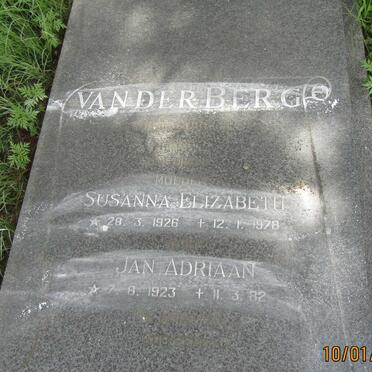 BERG Jan Adriaan, van der 1923-1982 &amp; Susanna Elizabeth 1926-1978