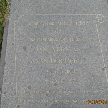 BERG Jan Adriaan, van der 1953-1973