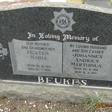 BEUKES Johannes Andries Marthinus 1916-1971 &amp; Hester Maria 1921-1980