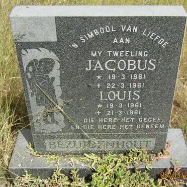 BEZUIDENHOUT Jacobus 1961-1961 :: BEZUIDENHOUT Louis 1961-1961