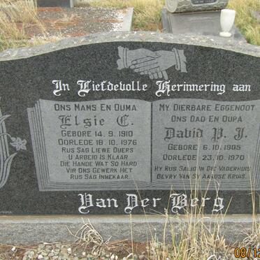 BERG David P.J., van der 1905-1970 &amp; Elsie C. 1910-1976