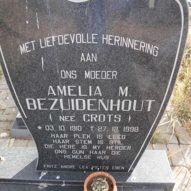 BEZUIDENHOUT Amelia M. nee CROTS 1910-1998