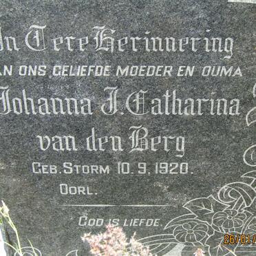 BERG Ignatius Petrus, van den 1915-1965 &amp; Johanna J. Catharina STORM 1920-