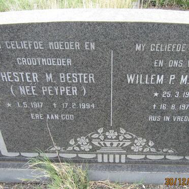 BESTER Willem P. M. 1908-1975 &amp; Hester M. PEYPER 1917-1994