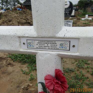 BILJON Johanna Elizabeth, van 1952-2019