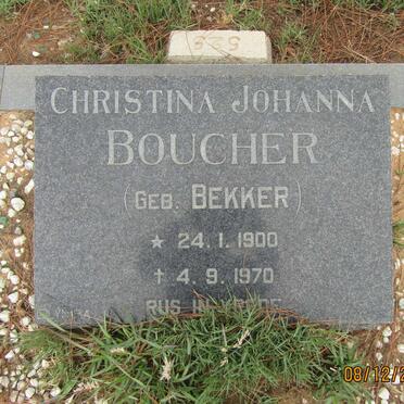 BOUCHER Christina Johanna nee BEKKER 1900-1970