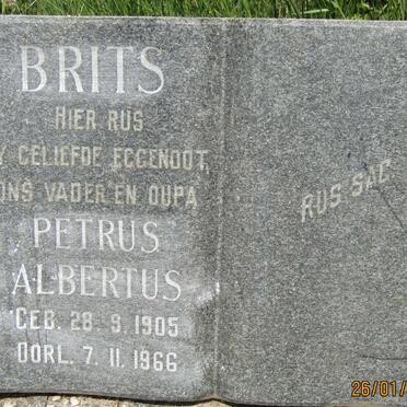 BRITS Petrus Albertus 1905-1966