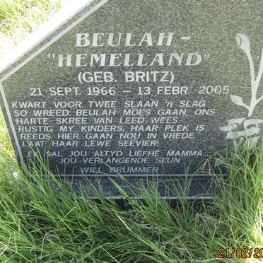 BRUMMER Beulah nee BRITZ 1966-2005