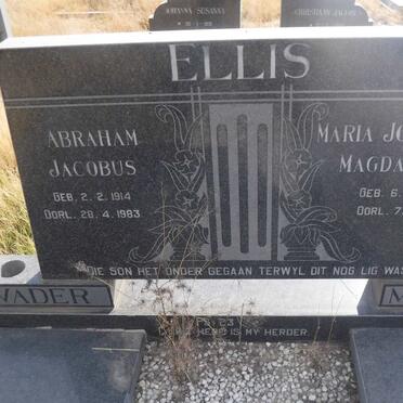 ELLIS Abraham Jacobus 1914-1983 &amp; Maria Johanna Magdalena 1921-1983