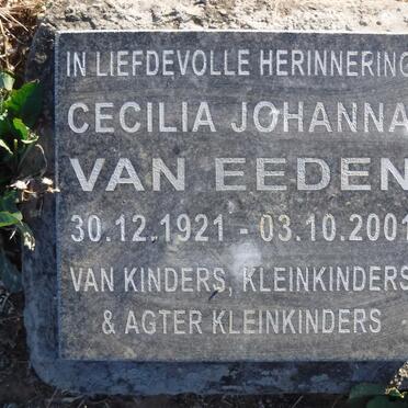 EEDEN Cecilia Johanna, van 1921-2001