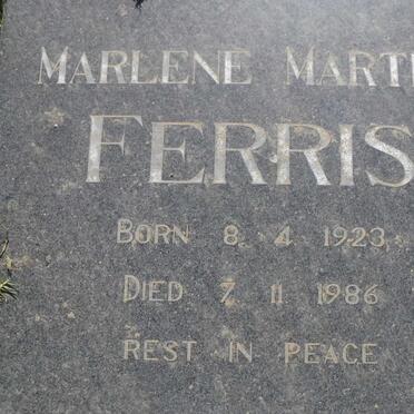 FERRIS Dennis Francis 1921-2003 &amp; Marlene Martha 1923-1986