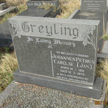 GREYLING Johannes Petrus Carelse 1912-1972
