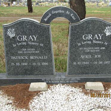 GRAY Patrick Ronald 1942-1996 &amp; Avril Joy 1944-1972