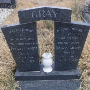GRAY Thomas William 1912-1993 &amp; Susara Johanna 1911-1990