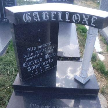 GABELLONE Carrara Maria Addolorata 1906-1997